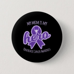 Badge Rond 5 Cm Ma mère est mon héros La sensibilisation au cancer