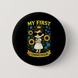 Badge Rond 5 Cm Ma Première Communion - T-shirt à manches courtes