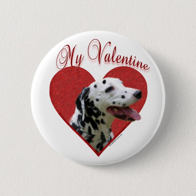 Badge Rond 5 Cm Ma Saint-Valentin dalmate (Devant)