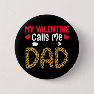 Badge Rond 5 Cm Ma Saint Valentin M'Appelle Papa Leopard Buffalo P