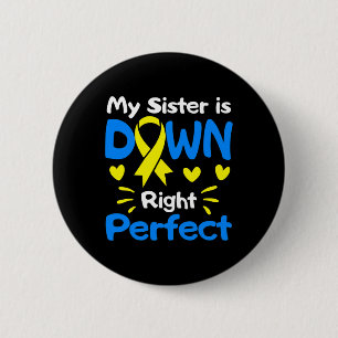 Badge Rond 5 Cm Ma Soeur Est En Bas À Droite, Le Syndrome En Bas À