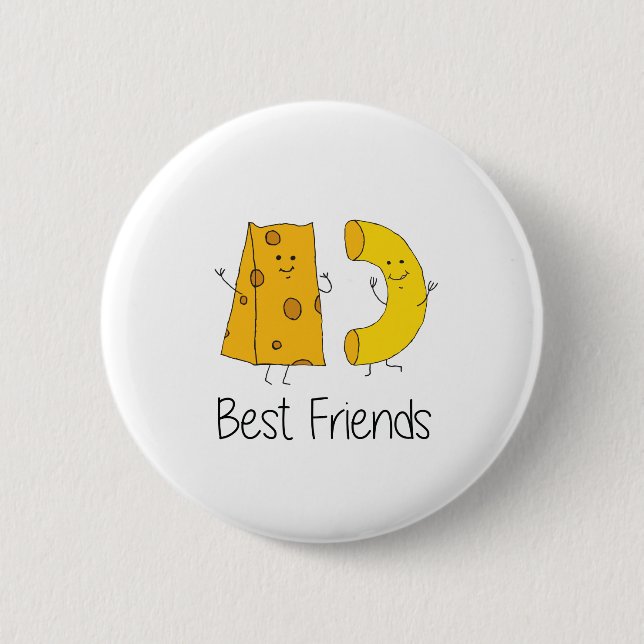 Badge Rond 5 Cm Mac et Fromage Meilleurs amis Art Friendship Art B (Devant)