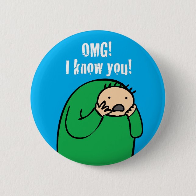 Badge Rond 5 Cm Mac OMG ! Bouton (bleu) (Devant)