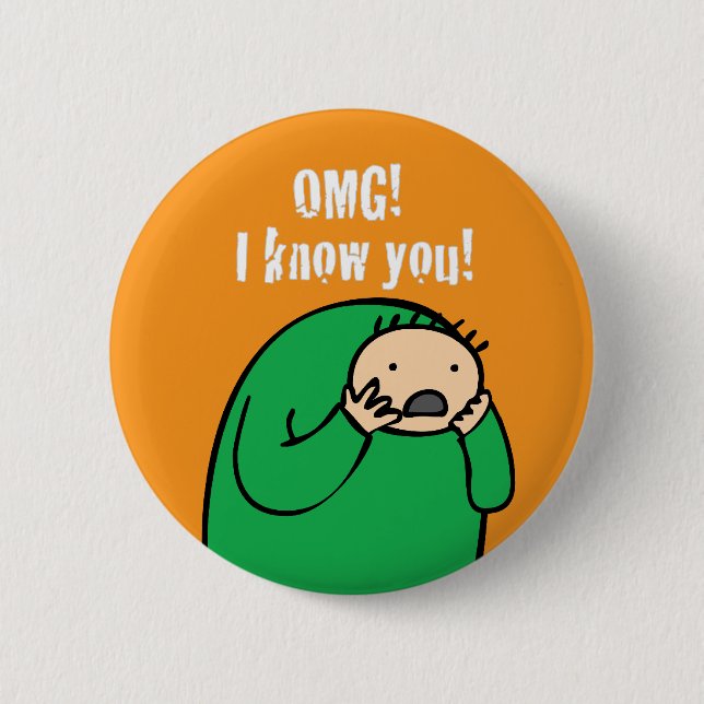 Badge Rond 5 Cm Mac OMG ! Bouton (orange) (Devant)