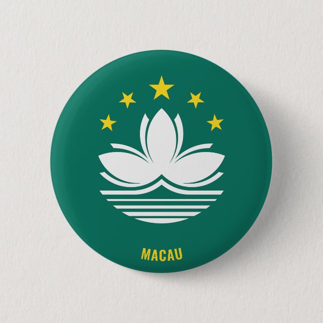 Badge Rond 5 Cm Macao Drapeau de charme patriotique (Devant)