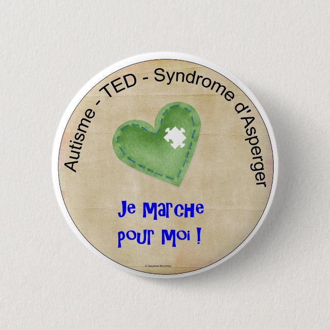 Badge Rond 5 Cm Macaron2 Je Marche versent le moi (Devant)