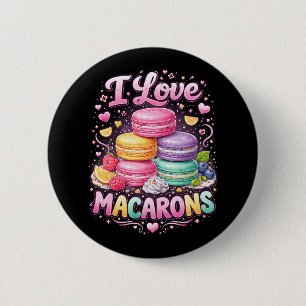 Badge Rond 5 Cm Macarons Amour Sucré