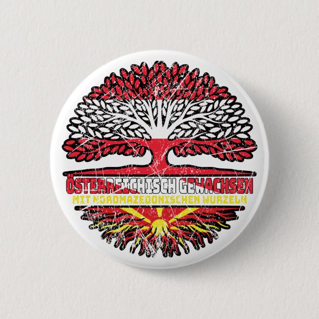 Badge Rond 5 Cm Macédoine du Nord (Devant)