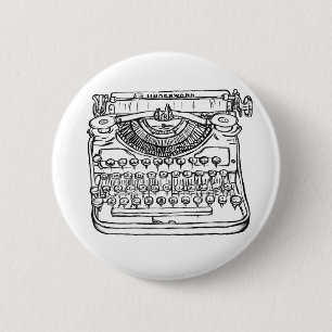 Badge Rond 5 Cm Machine à écrire