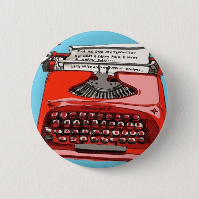Badge Rond 5 Cm Machine à écrire de Starlight Starfire (Devant)