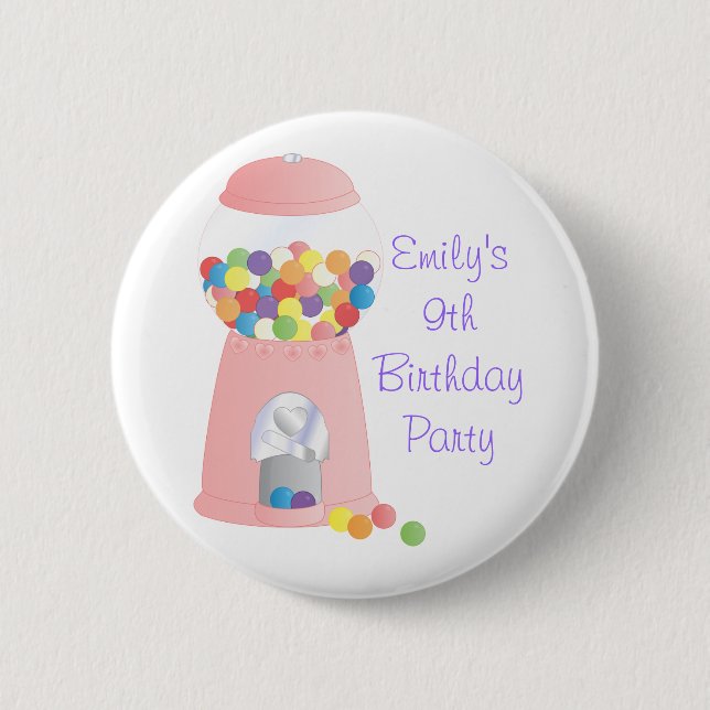 Badge Rond 5 Cm Machine à gumball rose (Devant)