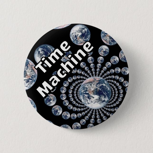 Badge Rond 5 Cm Machine à voyager dans le temps (vous pouvez chang (Devant)