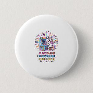 Badge Rond 5 Cm Machine de jeux vidéo Licorne Impression Licorne P