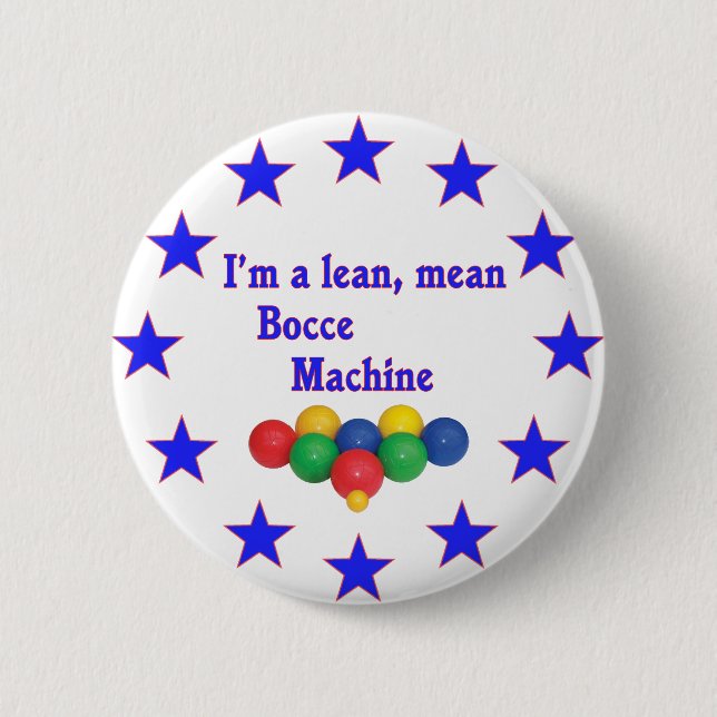 Badge Rond 5 Cm Machine moyenne maigre de Bocce (Devant)