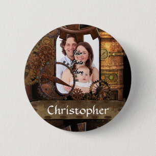 Badge Rond 5 Cm Machines à vapeur personnalisées