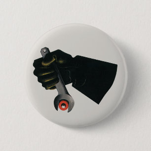 Badge Rond 5 Cm Machiniste d'usine de fabrication d'entreprise vin