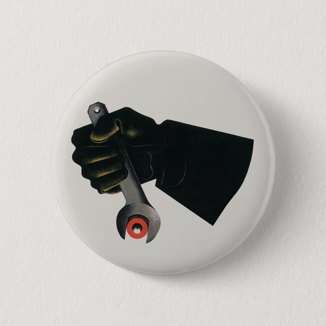 Badge Rond 5 Cm Machiniste d'usine de fabrication d'entreprise vin (Devant)