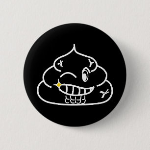 Badge Rond 5 Cm Macho Poop - Brootsch le PooPoo