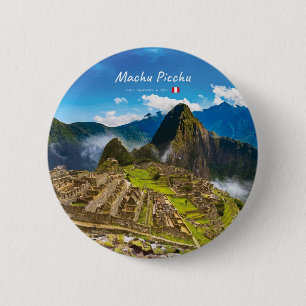 Badge Rond 5 Cm Machu Picchu, Pérou - Ruines de la citadelle inca