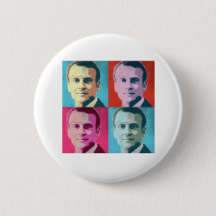 Badge Rond 5 Cm Macron d'art de bruit