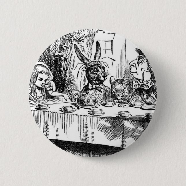 Badge Rond 5 Cm Mad Hatter (Devant)