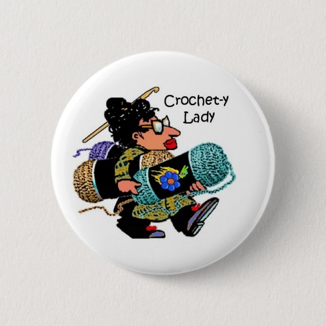 Badge Rond 5 Cm Madame Button de Crochet-y (Devant)