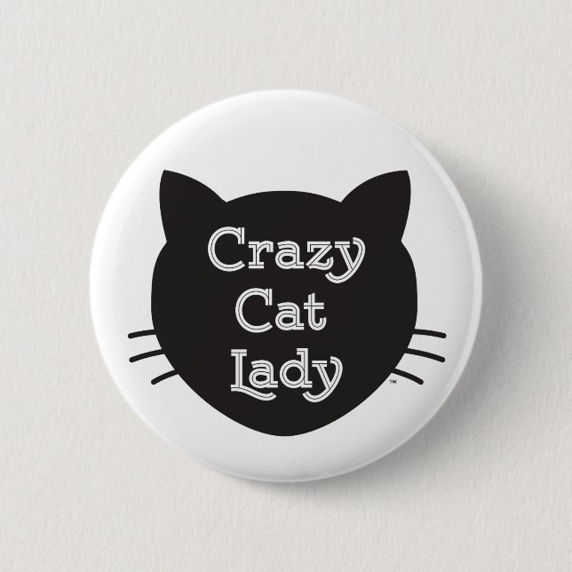 Badge Rond 5 Cm Madame folle Button de chat (Devant)
