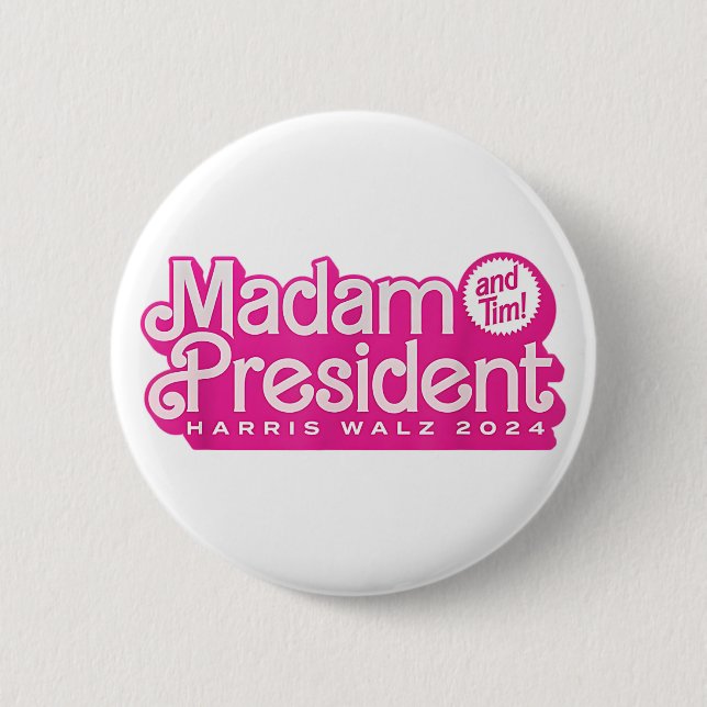 Badge Rond 5 Cm Madame la Présidente | Harris Walz (Devant)