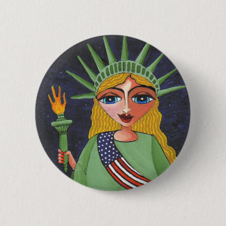 Badge Rond 5 Cm Madame Liberty - bouton de vol
