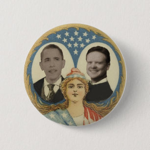 Badge Rond 5 Cm Madame Liberty Button d'Obama /Webb