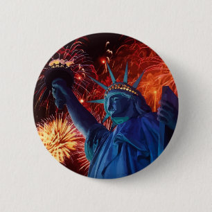 Badge Rond 5 Cm Madame Liberty Buttons
