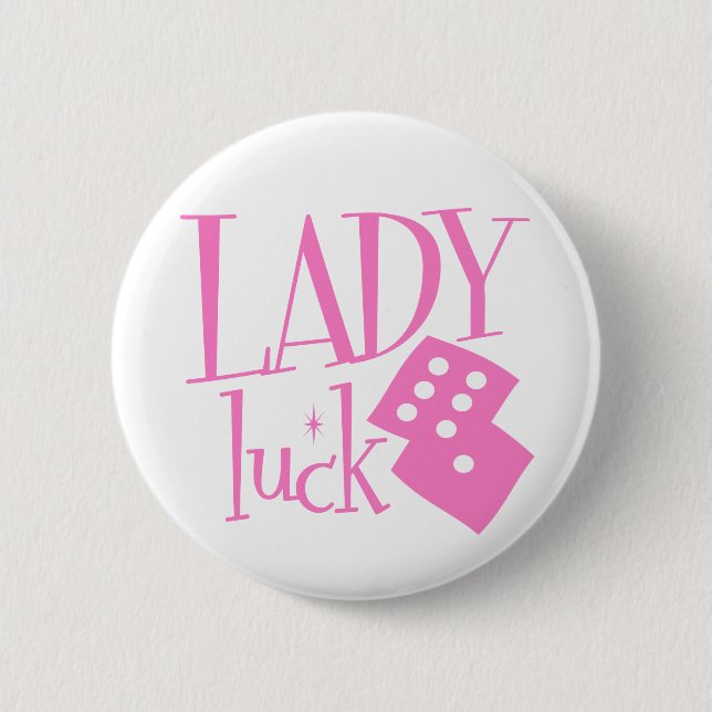 Badge Rond 5 Cm Madame Luck Dice (Devant)