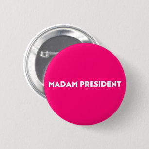 Badge Rond 5 Cm Madame Présidente typographie minimaliste rose cha