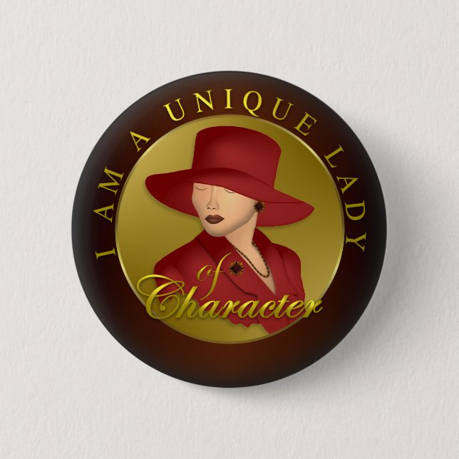 Badge Rond 5 Cm Madame unique Of Character (Devant)