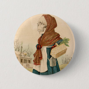 Badge Rond 5 Cm Madame végétale squelettique