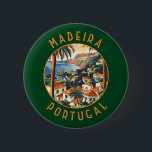 Badge Rond 5 Cm Madeira Portugal Cercle retro en détresse<br><div class="desc">Conception de déplacement vectoriel rétro Madère. Madère,  une région autonome du Portugal,  est un archipel comprenant 4 îles au large de la côte nord-ouest de l'Afrique. Il est connu pour son vin homonyme et son climat subtropical chaud.</div>