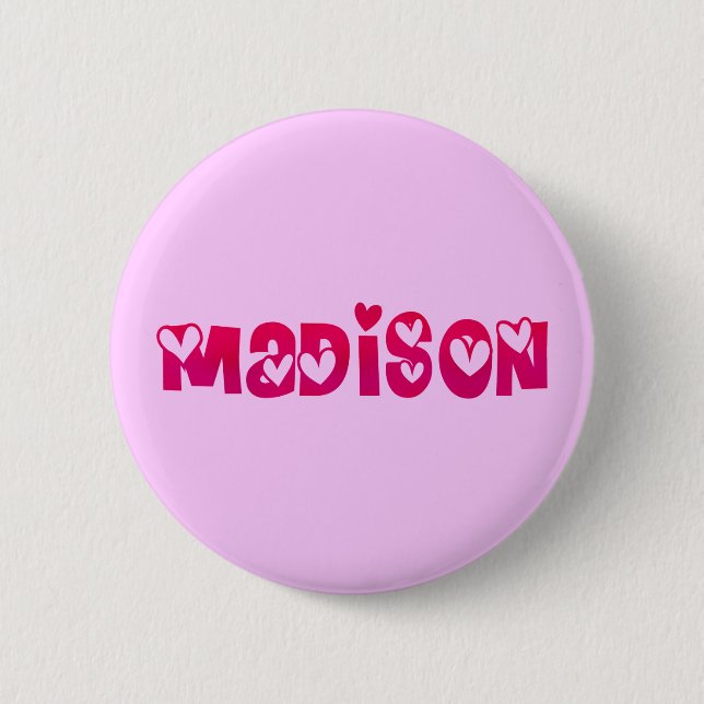 Badge Rond 5 Cm Madison dans les coeurs (Devant)