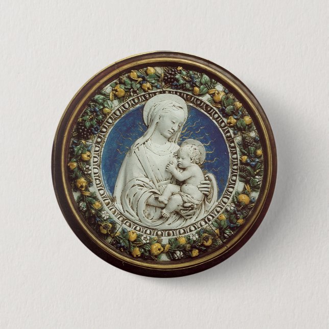 Badge Rond 5 Cm MADONNA AVEC ENFANT, ronde (Devant)