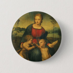 Badge Rond 5 Cm Madonna du Goldfinch par Raphael Sanzio