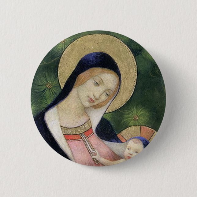 BADGE ROND 5 CM MADONNA ET ENFANT (Devant)