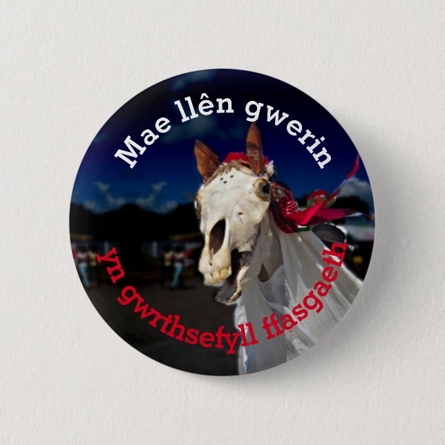 Badge Rond 5 Cm Mae llên gwerin yn gwrthsefyll ffasgaeth (Devant)
