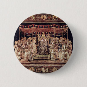 Badge Rond 5 Cm Maestà Madonna couronné en tant que saint patron