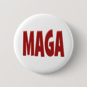 Badge Rond 5 Cm MAGA avec texte rouge