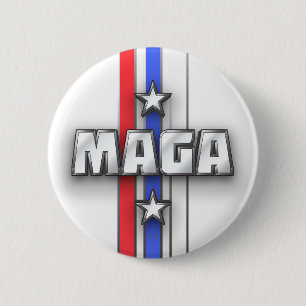 Badge Rond 5 Cm MAGA Étoiles et Rayures Rendre l'Amérique Grande E