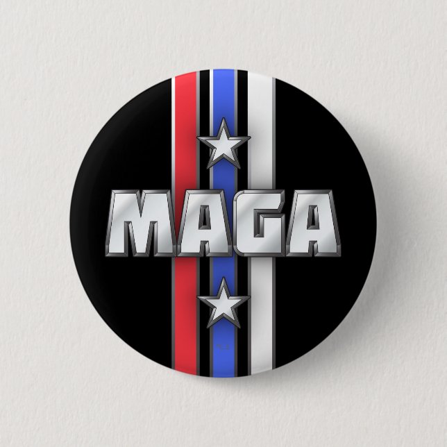 Badge Rond 5 Cm MAGA Stars & Stripes Rendre sa grandeur à l'Amériq (Devant)