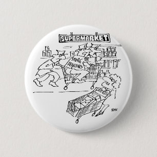 Badge Rond 5 Cm Magasin de détectives dans un supermarché