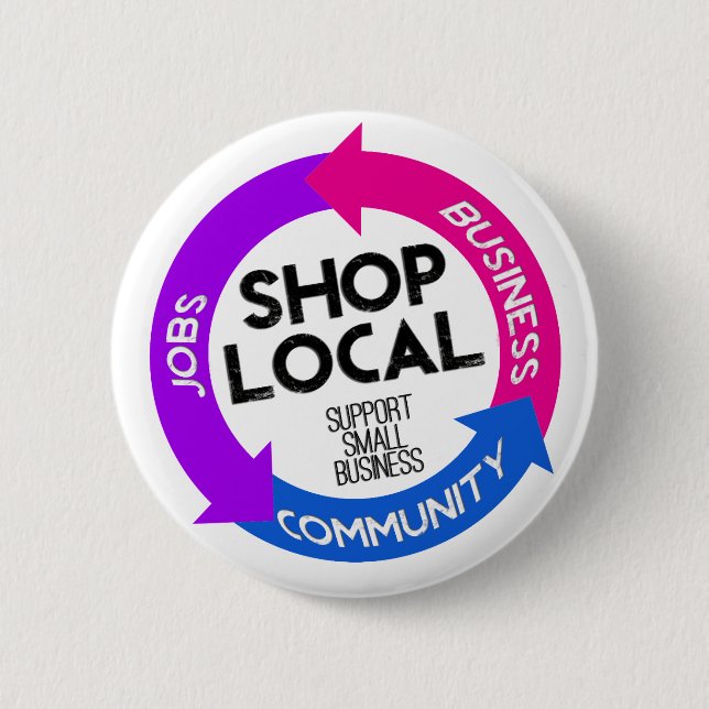 Badge Rond 5 Cm Magasiner local (Devant)