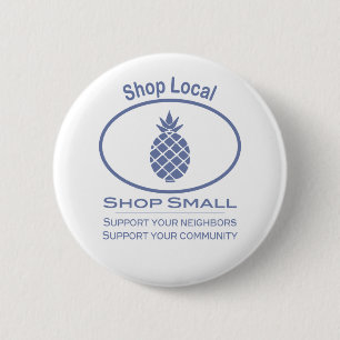 Badge Rond 5 Cm Magasiner local, Acheter Petite ananas bleu