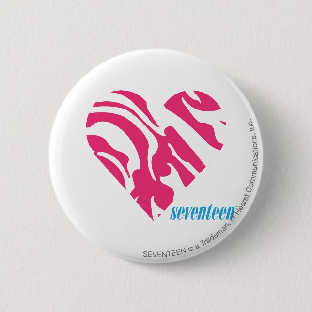 Badge Rond 5 Cm Magenta 2 de zèbre (Devant)