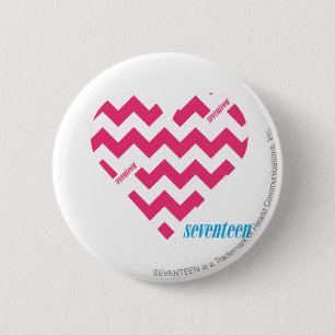 Badge Rond 5 Cm Magenta 3 de zigzag